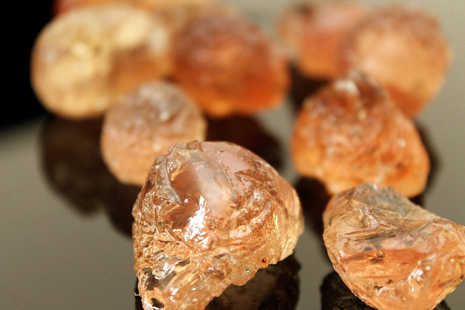Amber tears of gum arabic